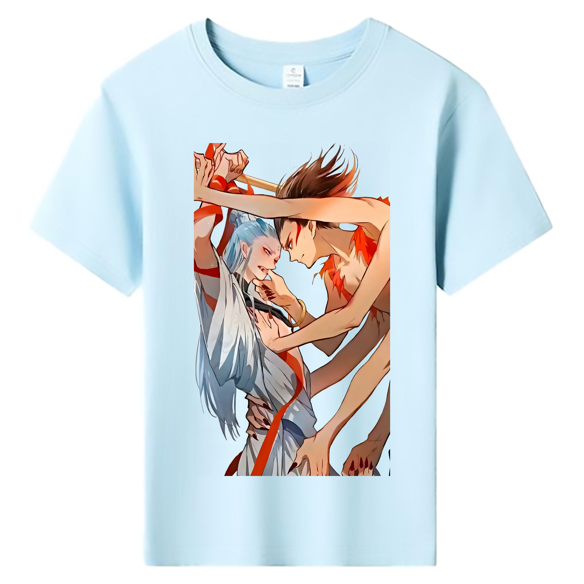 （画像用） Ne Zha 2 ナタ 魔童の大暴れ 綿100％キッズTシャツ（フロントプリント）